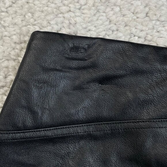 Spanx Black Faux Leather Like Front Slit Pants - Picture 5 of 10